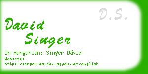 david singer business card